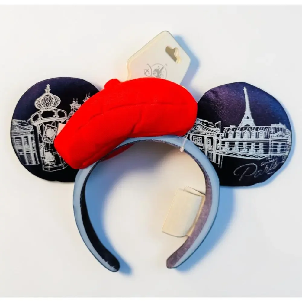 Disney Parks EPCOT France Pavilion Minnie Ears Headband Paris Beret NWT